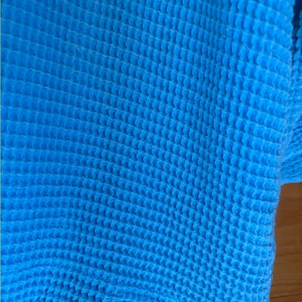 Focus Blue Button-Up Women's‎ Lightweight Jacket Sweater Cotton